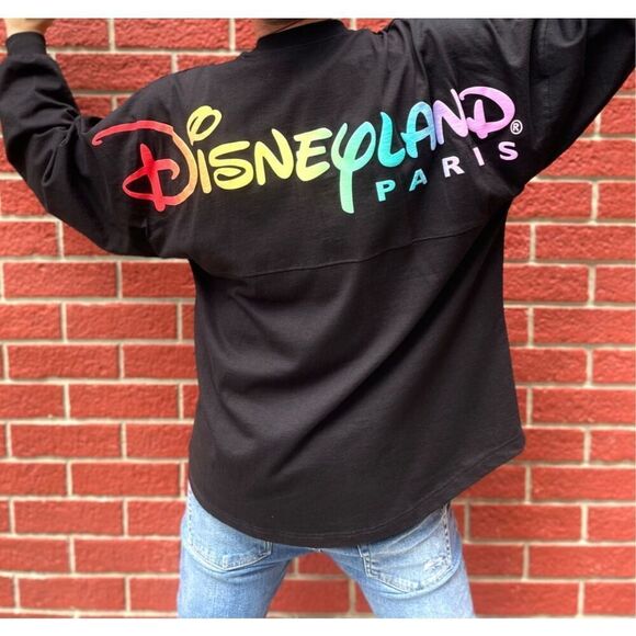 DisneyLand Paris d Black and Neon Graphic Long Sleeve Spirit Jersey Size S - Picture 4 of 6